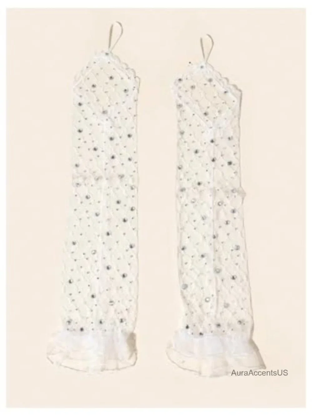 Women's Fingerless Lace Gloves with Rhinestones Sparkle Prom Wedding Party